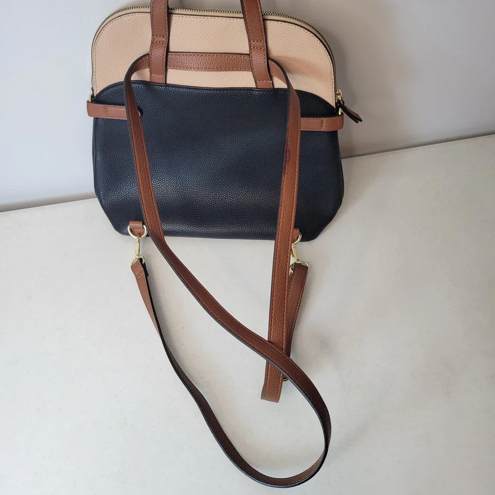Nanette Lepore Convertible Backpack Crossbody Women Colorblock Vegan Leather